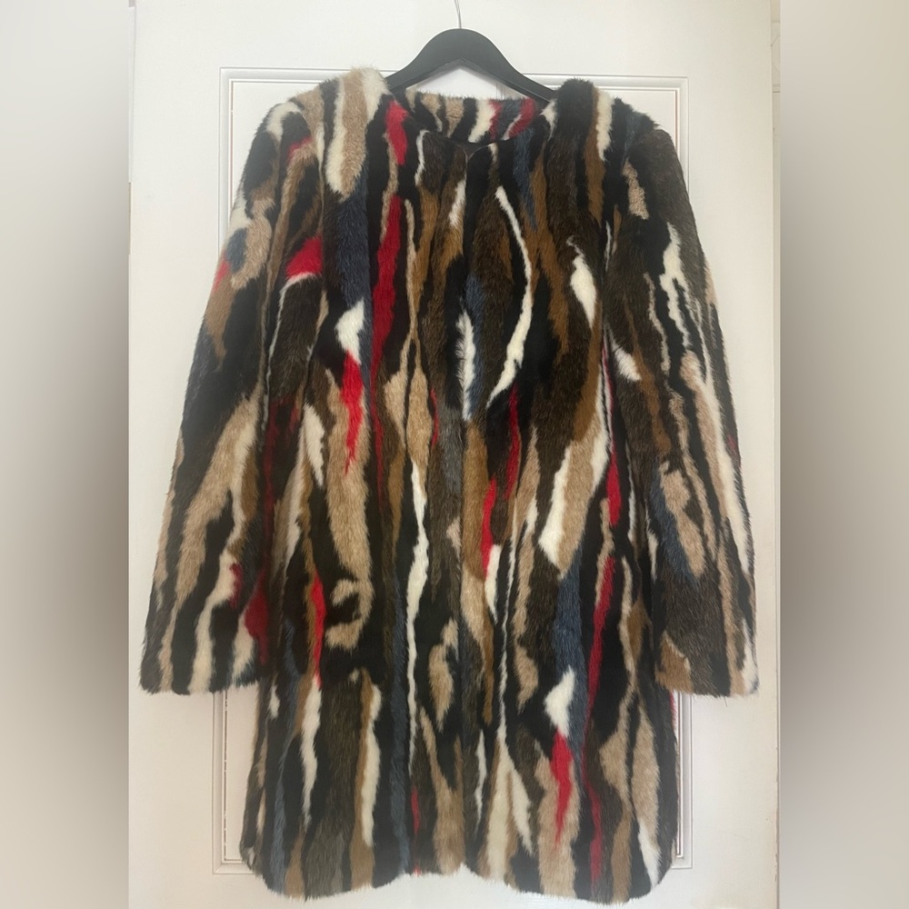 Zara Vibrant Faux Fur Coat
